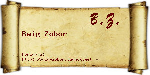 Baig Zobor névjegykártya